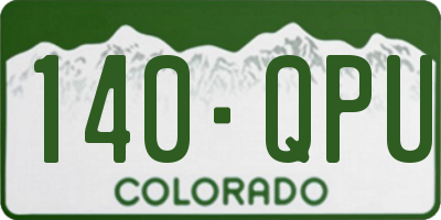 CO license plate 140QPU
