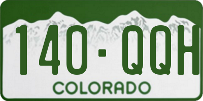 CO license plate 140QQH