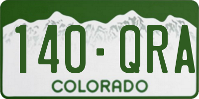 CO license plate 140QRA