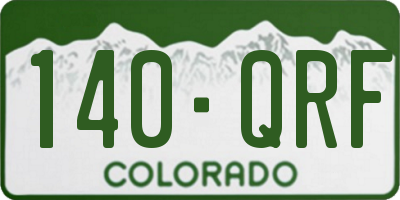 CO license plate 140QRF