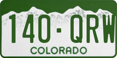 CO license plate 140QRW