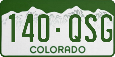 CO license plate 140QSG