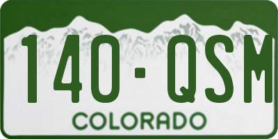 CO license plate 140QSM