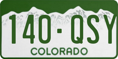 CO license plate 140QSY