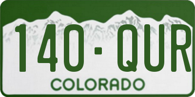 CO license plate 140QUR