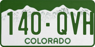 CO license plate 140QVH