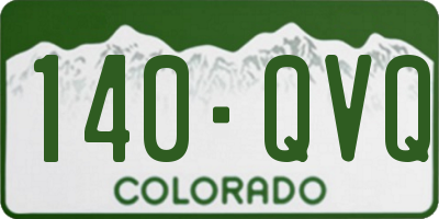 CO license plate 140QVQ