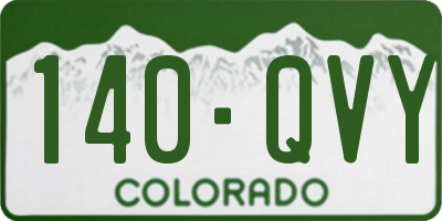 CO license plate 140QVY