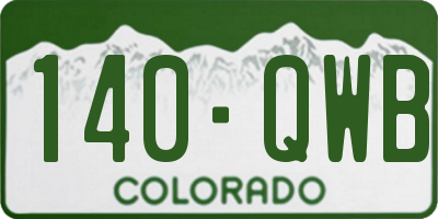 CO license plate 140QWB