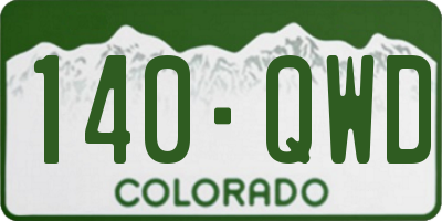 CO license plate 140QWD