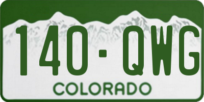 CO license plate 140QWG