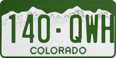 CO license plate 140QWH