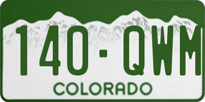 CO license plate 140QWM