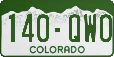 CO license plate 140QWO
