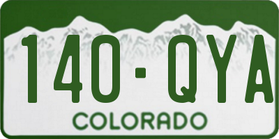 CO license plate 140QYA