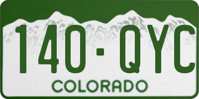 CO license plate 140QYC