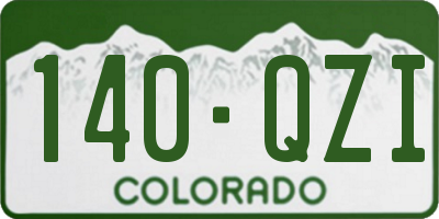 CO license plate 140QZI