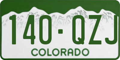CO license plate 140QZJ
