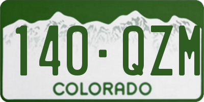 CO license plate 140QZM