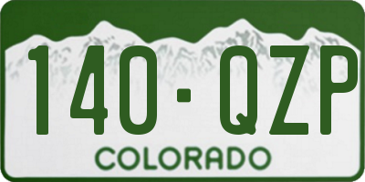 CO license plate 140QZP
