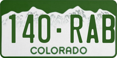 CO license plate 140RAB
