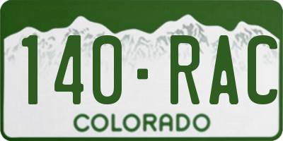 CO license plate 140RAC