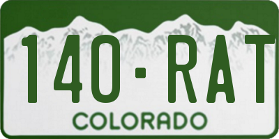 CO license plate 140RAT