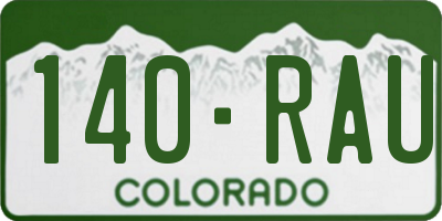 CO license plate 140RAU