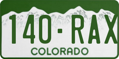 CO license plate 140RAX