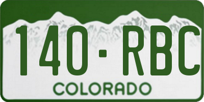 CO license plate 140RBC