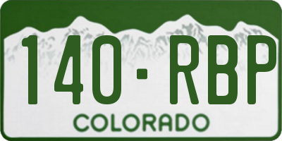 CO license plate 140RBP