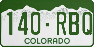 CO license plate 140RBQ