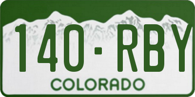 CO license plate 140RBY