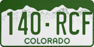 CO license plate 140RCF