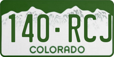 CO license plate 140RCJ