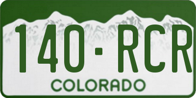 CO license plate 140RCR