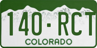 CO license plate 140RCT