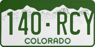 CO license plate 140RCY