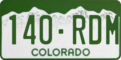 CO license plate 140RDM