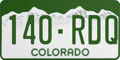 CO license plate 140RDQ
