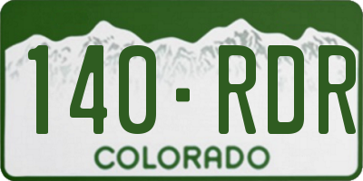 CO license plate 140RDR