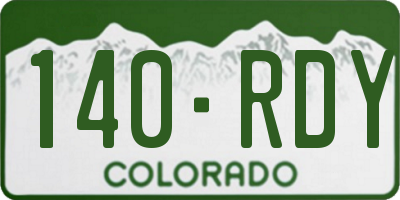 CO license plate 140RDY