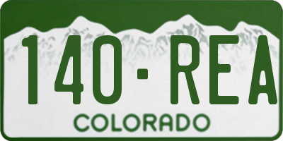 CO license plate 140REA