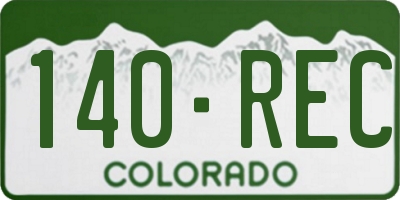 CO license plate 140REC