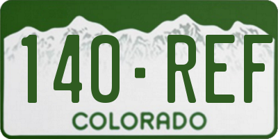 CO license plate 140REF