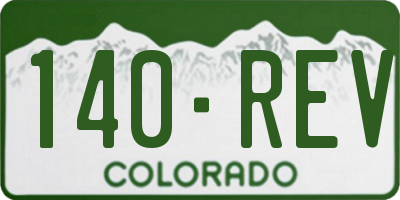 CO license plate 140REV
