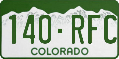 CO license plate 140RFC