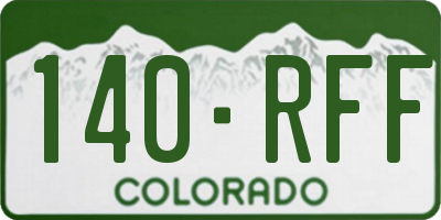 CO license plate 140RFF