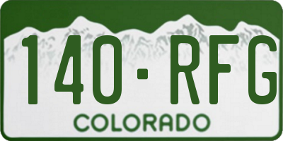 CO license plate 140RFG