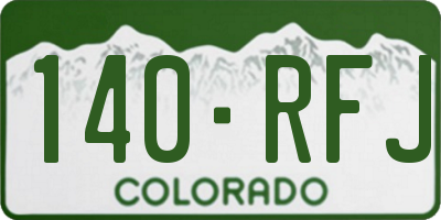 CO license plate 140RFJ